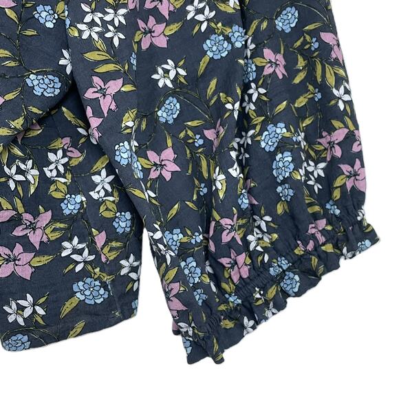 ana 4X Gray Floral Puff Sleeve Blouse Sweetheart Neck Boho Cottagecore Top - Picture 7 of 13